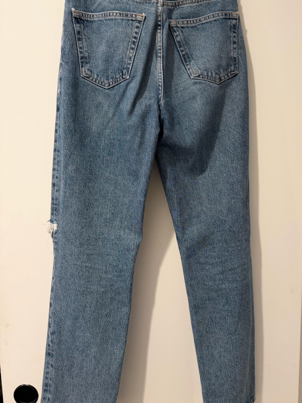 Topshop Medium Blue Straight Ripped Jeans - Picture 2 of 3